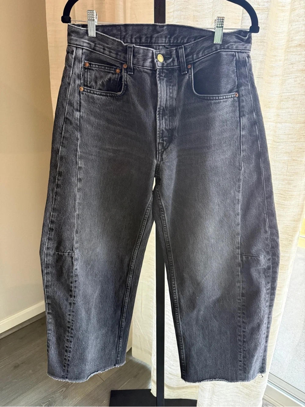 B Sides Black Barrel Jeans